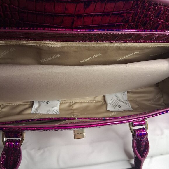 Brahmin Melbourne Collection Dayan Voltage Violet East-West Satchel Bag - Picture 11 of 11